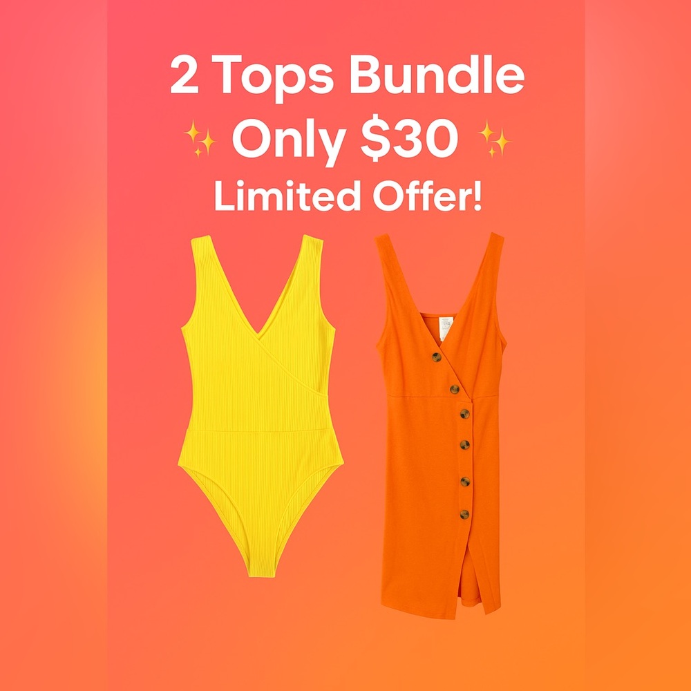 ✨ 2 Tops Bundle – Bright & Stylish! 💛🧡